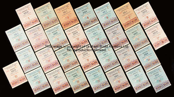 A very-near complete collection of 1962 World Cup ticket stubs, 31 of 32 tickets, lacking just issue...