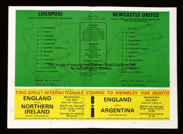 F.A. Cup finals, i & ii) two for 1973, the first fully-signed by the Leeds United XI plus Sunderland...