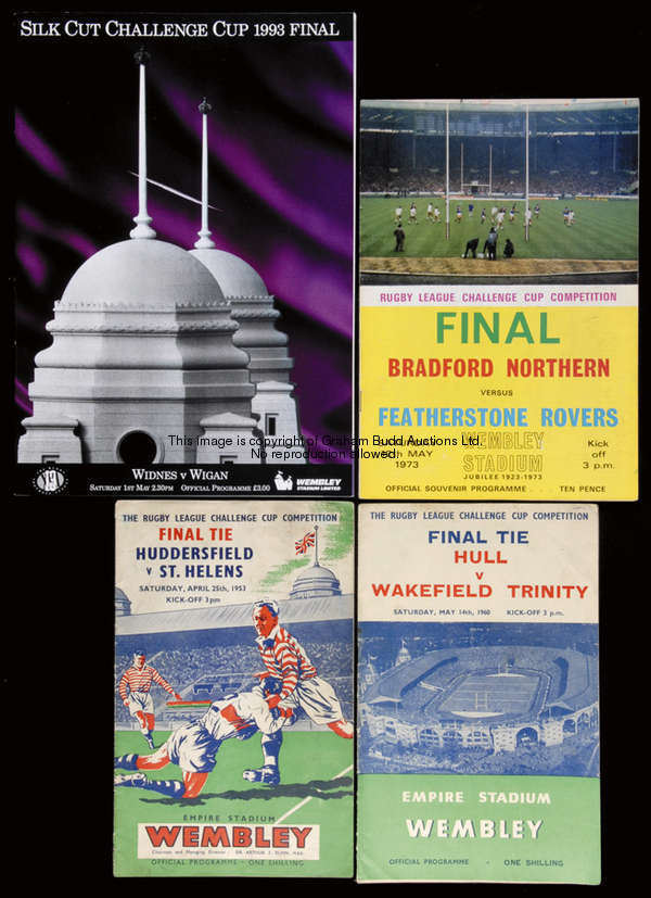 Rugby Football: a run of Rugby League Challenge Cup final programmes for 1953 to 1999 played at Wemb...