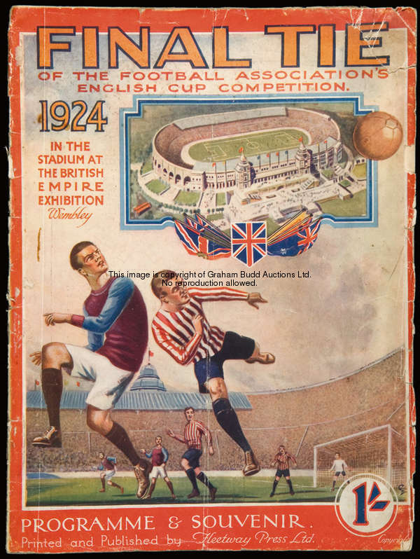 F.A. Cup final programme Aston Villa v Newcastle United 27th April 1924, lacking back colour adverti...