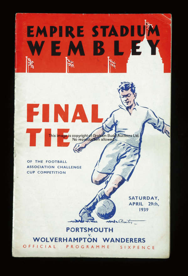 F.A. Cup final programme Portsmouth v Wolverhampton Wanderers 29th April 1939