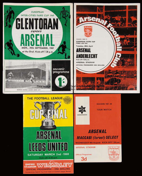 269 Arsenal programmes dating between 1960-61 & 1969-70, homes except for 53 aways including oversea...