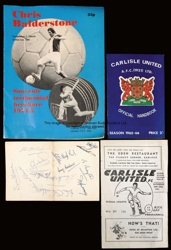 A collection of Carlisle United programmes 1960s onwards, mostly homes; the lot also including vario...