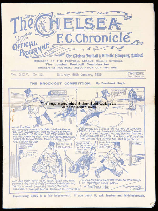 Nine Chelsea home programmes dating between 1928 1938, opposition comprising: Southampton, Clapton O...