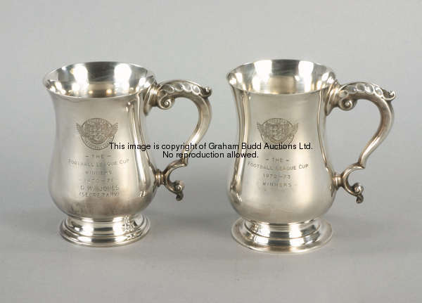 An electroplated Football League Cup winner's tankard 1972-73, inscribed THE FOOTBALL LEAGUE CUP, 19...