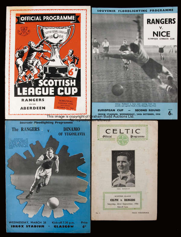 68 Glasgow Rangers programmes seasons 1955-56 & 1956-57, comprising: 55-56,  23 homes including frie...