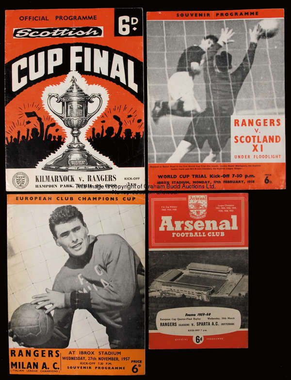 136 Glasgow Rangers programmes dating between seasons 1957-58 & 1959-60, comprising: 57-58, 20 homes...