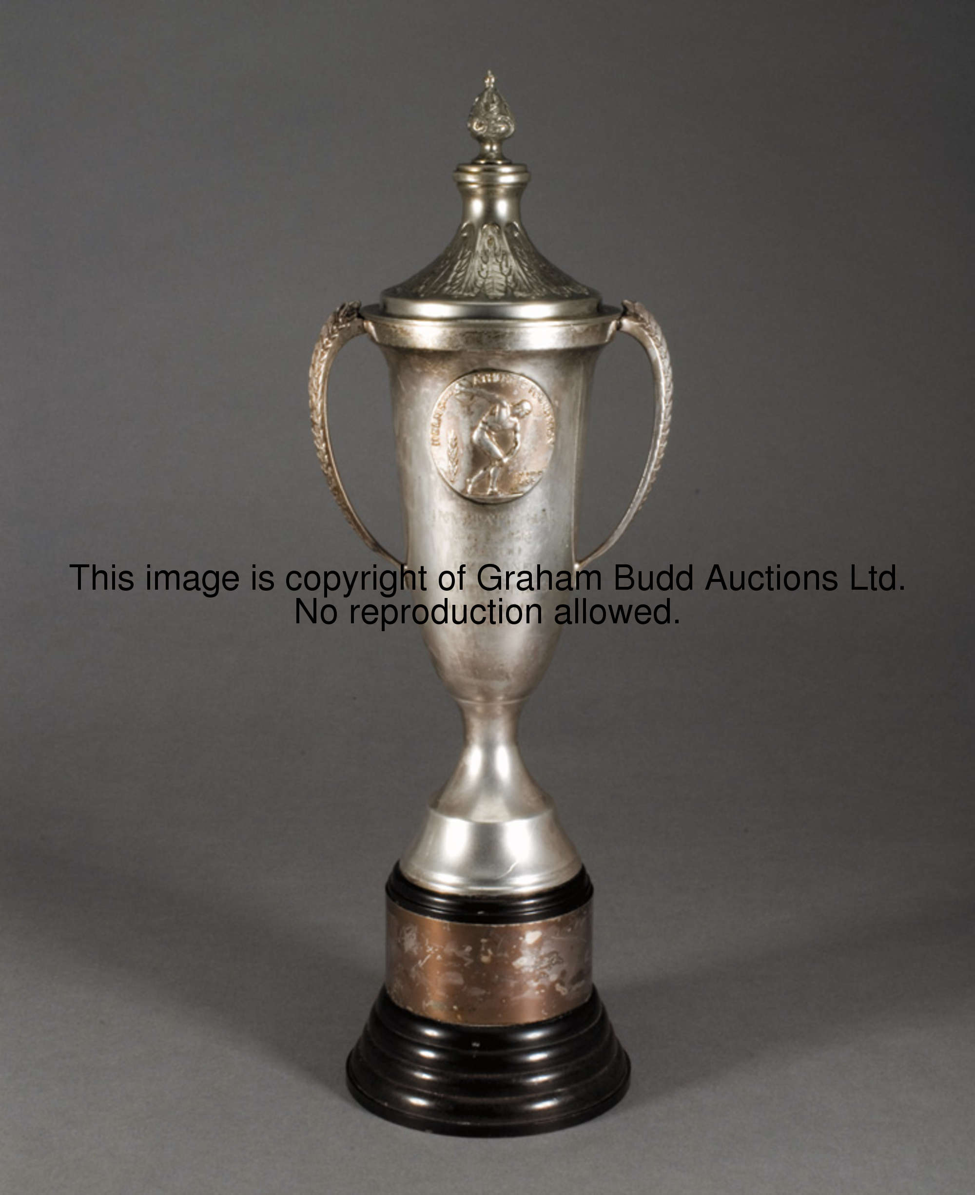 An American silver-plated trophy cup & cover presented to the Football Association on the occasion o...