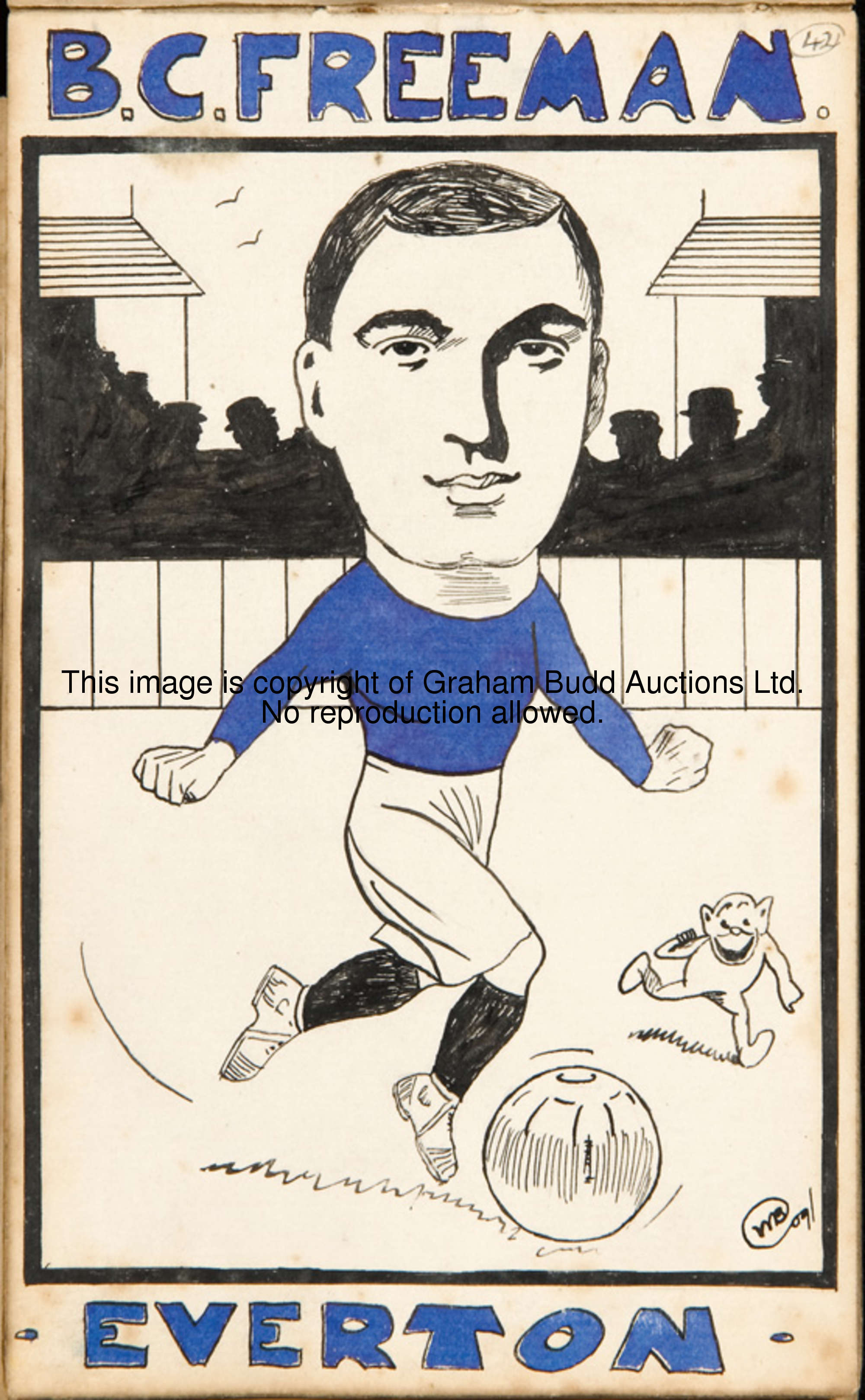 A superb album of Edwardian caricatures of footballers, cricketers and rugby players each signed wit...