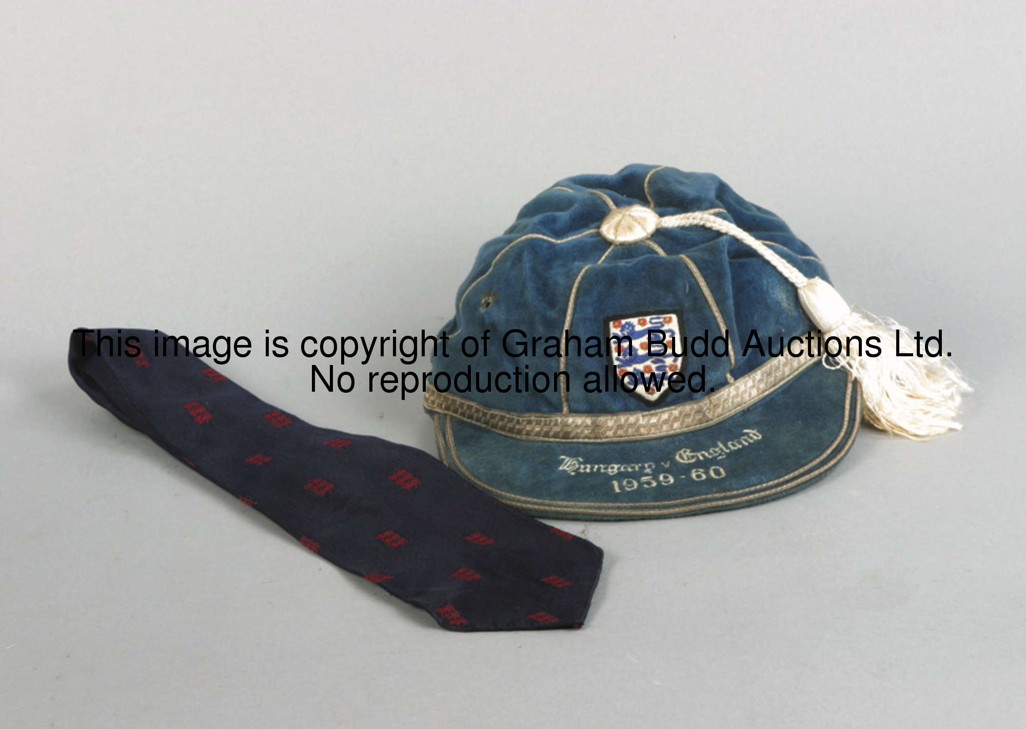 Dennis Viollet's debut England international cap 1959-60, inscribed HUNGARY V ENGLAND 1959-60; sold ...