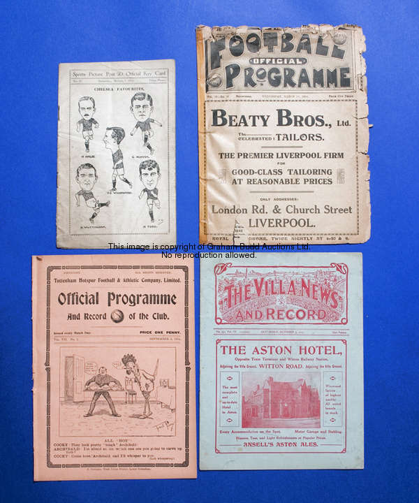 Middlesbrough v Chelsea programme 7th March 1914, lacking front cover; sold together with Liverpool ...