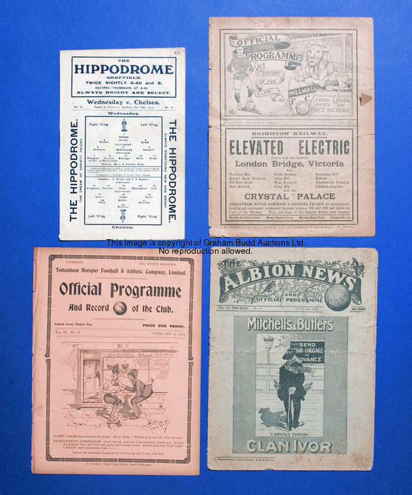 West Bromwich Albion v Chelsea programme 14th March 1914, covers detached at spine  