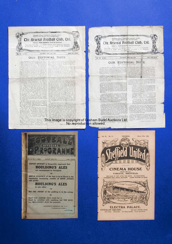 Everton v Chelsea programme 30th April 1919, a combined programme also covering Liverpool reserves v...