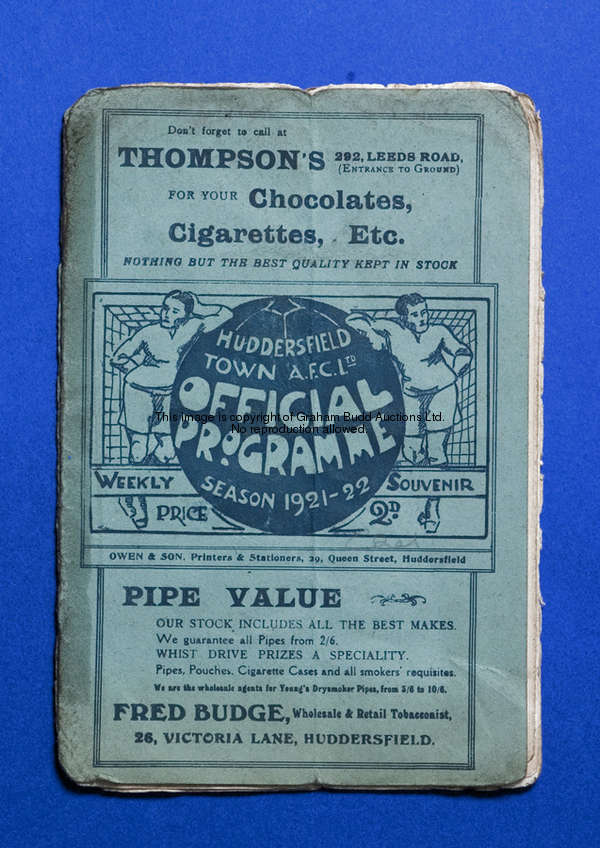 Huddersfield Town v Chelsea programme 6th May 1922