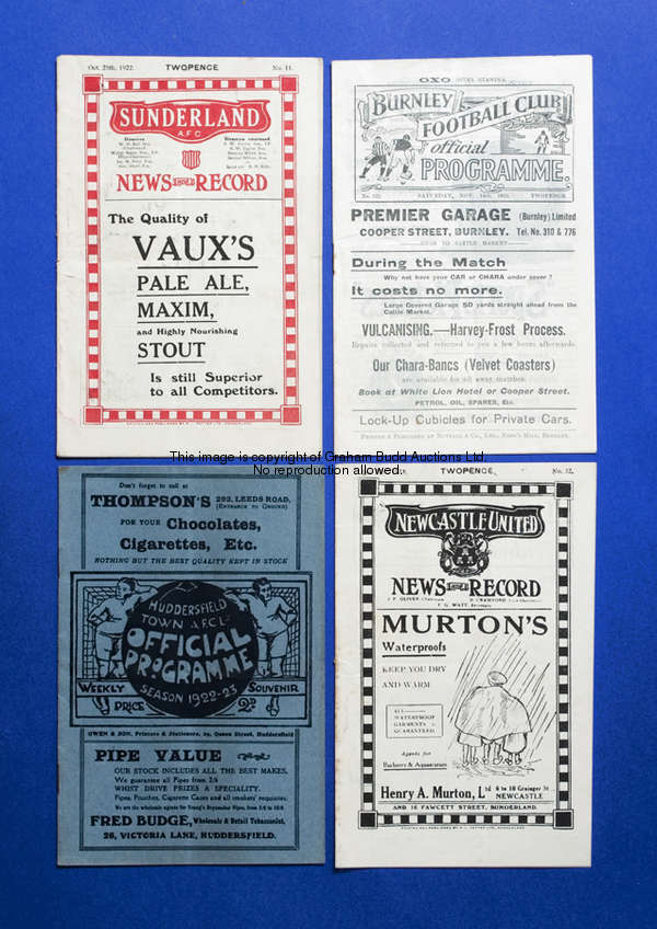 Sunderland v Chelsea programme 28th October 1922  illustrated top left 