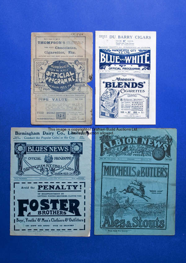 Huddersfield Town v Chelsea programme 19th January 1924, poor condition  illustrated top left 