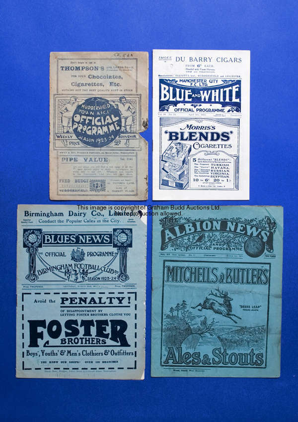 Two Chelsea away programmes season 1923-24, Birmingham & WBA  illustrated bottom  