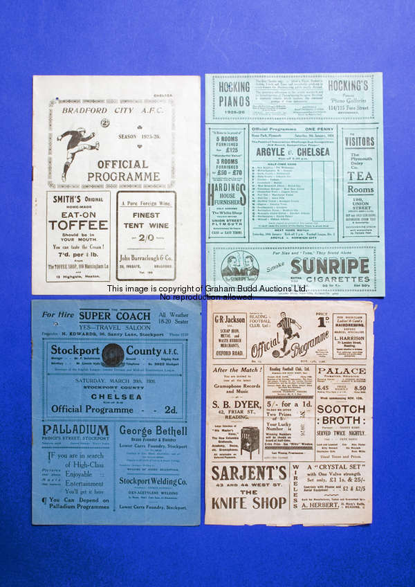 Reading v Chelsea programme 13th November 1926  illustrated bottom right 