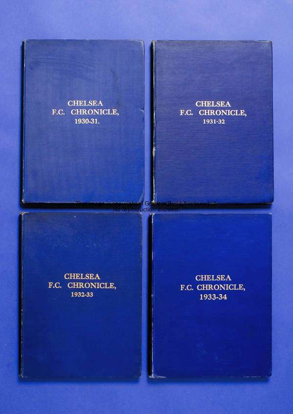 A bound volume of Chelsea home programmes season 1930-31, first-team, reserves and other matches pla...