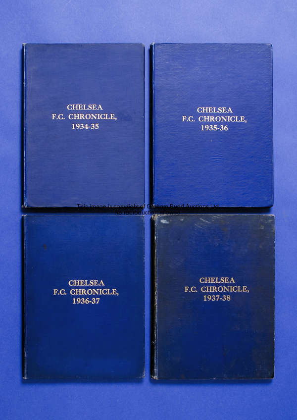 A bound volume of Chelsea home programmes season 1934-35, first-team, reserves and other matches pla...