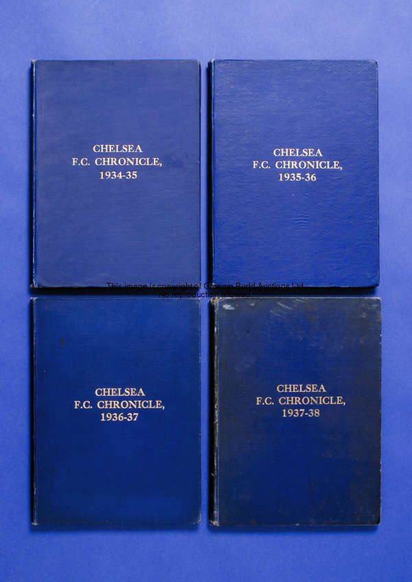 A bound volume of Chelsea home programmes season 1936-37, first-team, reserves and other matches pla...