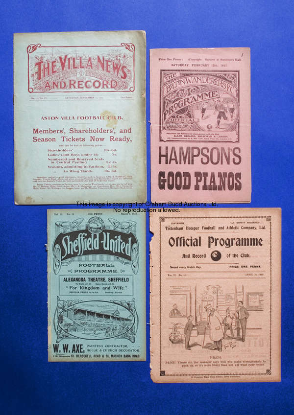 Sheffield United v Chelsea programme 7th March 1910  