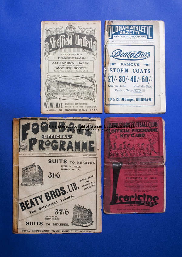 Middlesbrough v Chelsea programme 19th April 1913, section of back cover detached but still present ...