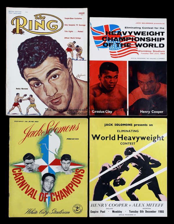 A collection of 52 boxing programmes,  for various Harry Levene and Jack Solomons presentations dati...