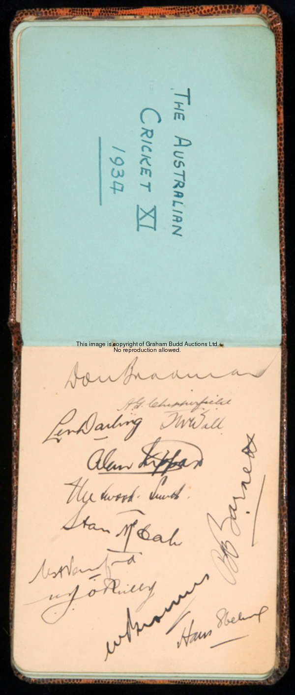 Two autograph album mostly with cricketers' signatures, the first dating from the 1930s and includin...