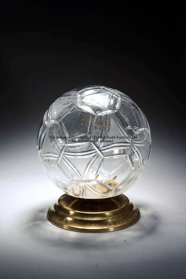 A lead crystal football presented as a gift to Chelsea FC by officials of Levski Sofia on the occasi...