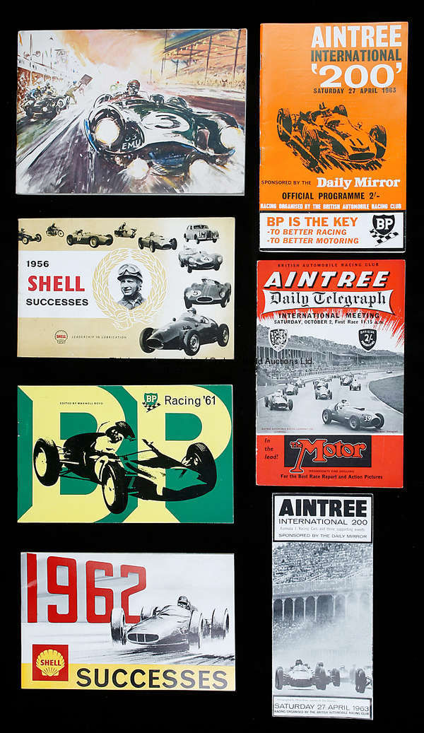 A large quantity of unused Aintree motor race programmes 1954-1964, plus many advance booking flyers...