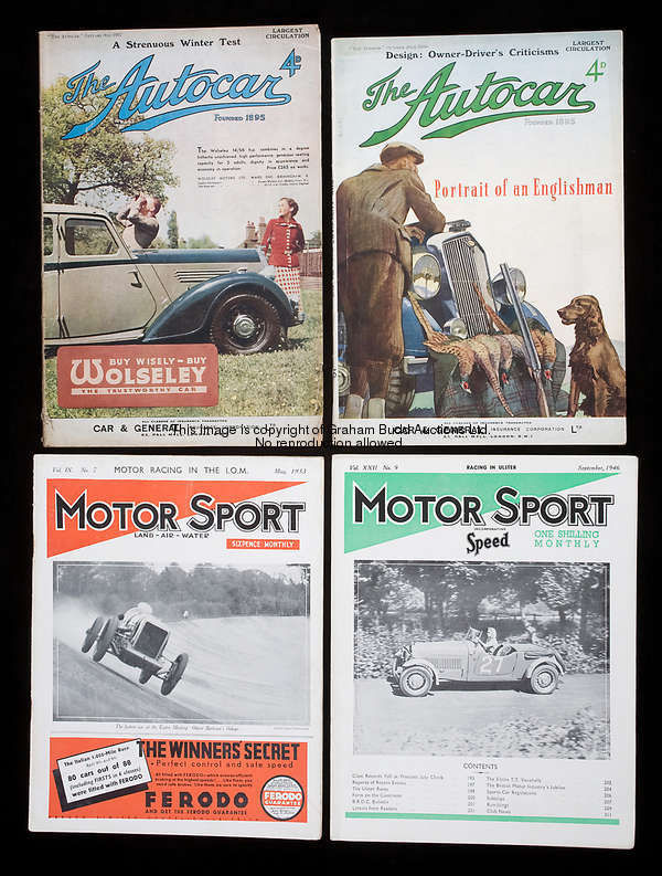 14 issues of Motor Sport magazine 1932-46, Nov'32, May & Sep'33, May'37, Jan'38, Feb'39, Jul'39-Jan'...