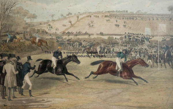 After Francis Calcraft Turner LEAMINGTION GRAND STEEPLE CHASE 1837 (A SET OF FOUR) colour aquatints ...