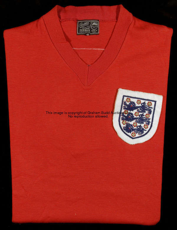 Maurice Norman's England international debut jersey: a red England No.5 worn v Peru in Lima 20th May...