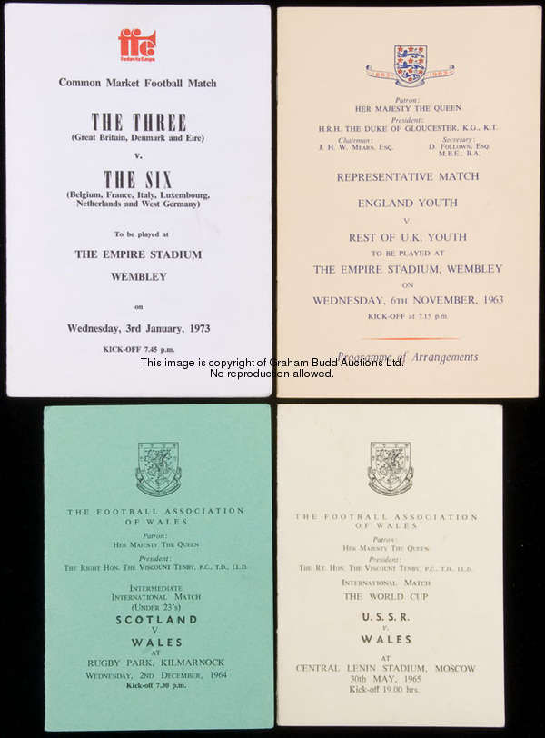 A group of 18 Football Association of Wales international match itineraries issued to Gary Sprake, i...