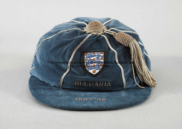 Sir Geoff Hurst: a blue England v Bulgaria international cap season 1968-69, inscribed BULGARIA, 196...