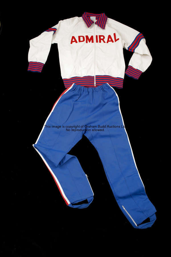 A white, red and blue Admiral England track suit, top and bottoms