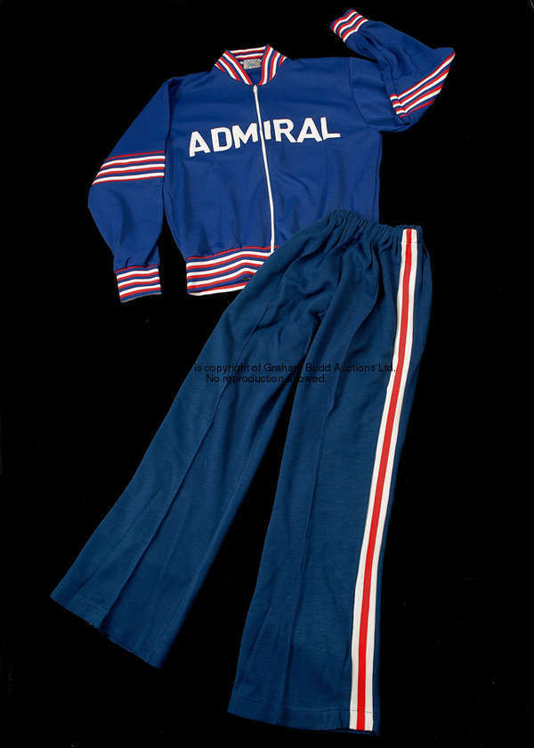 A blue, white & red Admiral England track suit, top and bottoms