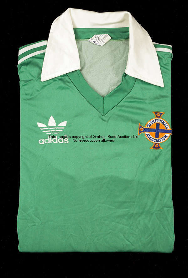 Ian Stewart: a green Northern Ireland No.11 international jersey, short-sleeved, embroidered badge  ...