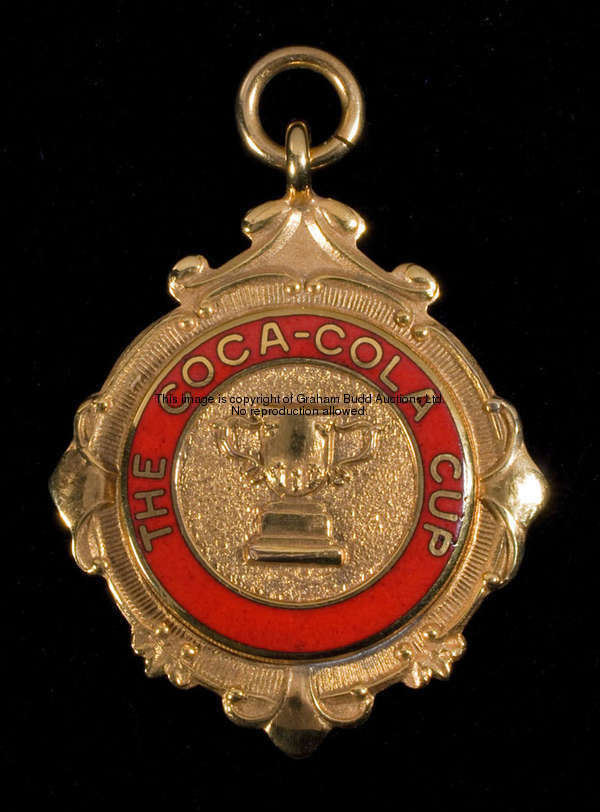 A 9ct. gold & enamel Coca-Cola Cup winner's medal 1997, inscribed THE COCA-COLA CUP, WINNERS, 1997  ...