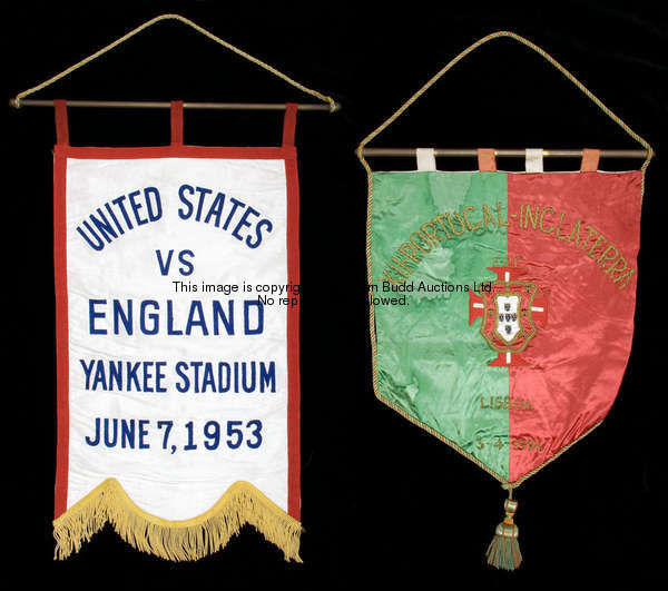 The official United States Football Association pennant for the U.S.A. v. England International matc...