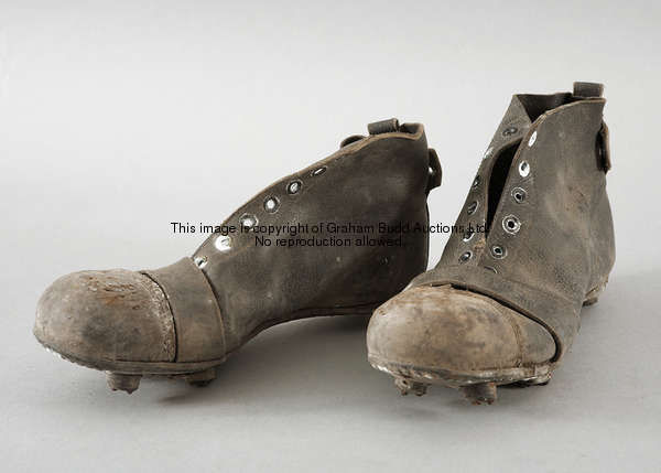 Memorabilia relating to Les Smith of Wolverhampton Wanderers, comprising a pair of size 7 football b...