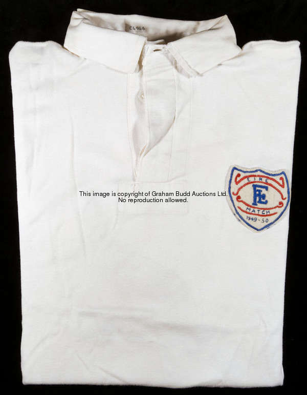 Lawrie Scott: a white Football League No.2 representative jersey, with button-up collar and embroide...