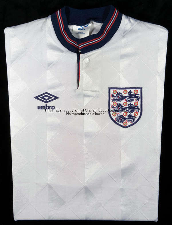 Michael Thomas: a white England No.4 international jersey, short-sleeved  Purchased from the Arsenal...