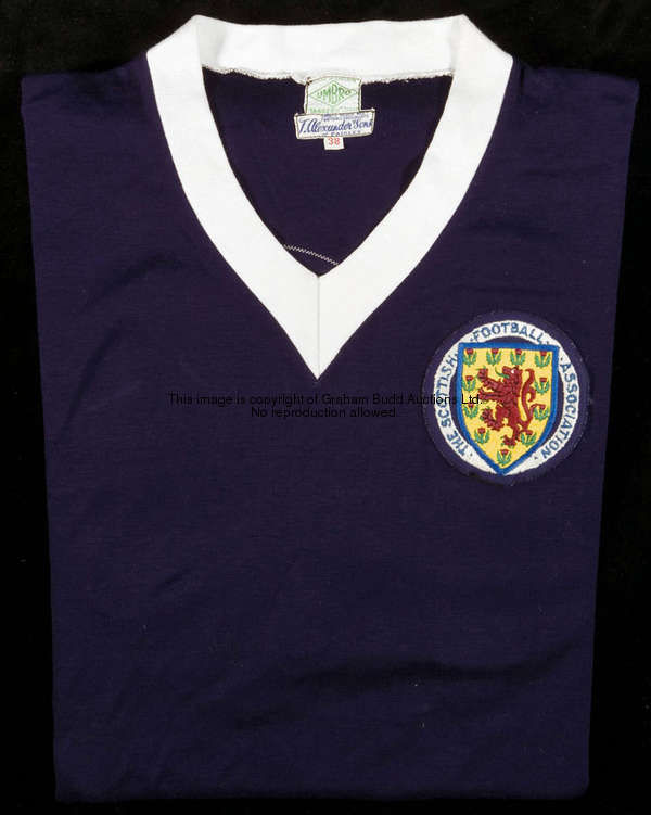 Ted MacDougall: a blue Scotland No.10 international jersey worn in the match v Wales season 1974-75,...