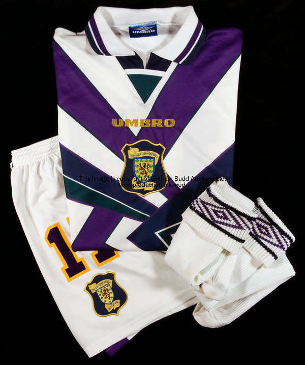 Jim Hamilton's Scotland strip from the European Under-21 Championship Finals match v France in 1996,...