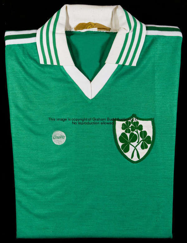 Liam Brady: a green Republic of Ireland No.6 international jersey, long-sleeved  Purchased from the ...