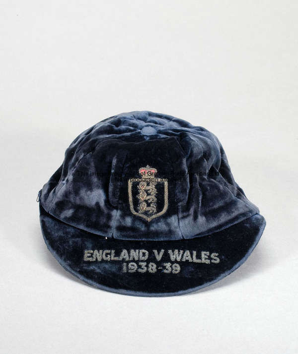 Ken Willingham's dark blue England v Wales international cap season 1938-39, inscribed ENGLAND V WAL...