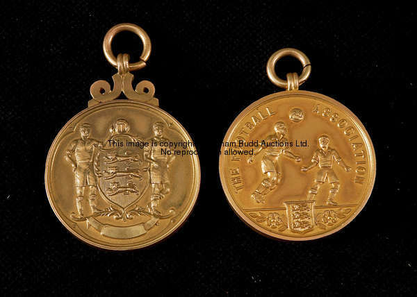 A 9ct. gold F.A. Cup runners-up medal 1945-46, inscribed THE FOOTBALL ASSOCIATION, F.A., RUNNERS UP,...
