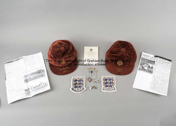 An England v France amateur international cap 1951, inscribed on peak 1951 V FRANCE